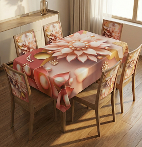 China Premium 3D Print Table Cloth Set