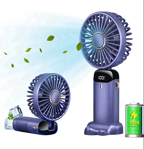 Portable Fan Personal Fan 5000MAh Rechargeable,5 Speeds with LED Display