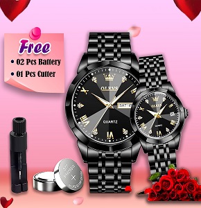 Olevs Stainless Steel fashionable Couple Watches
